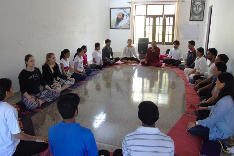 Group meditation session